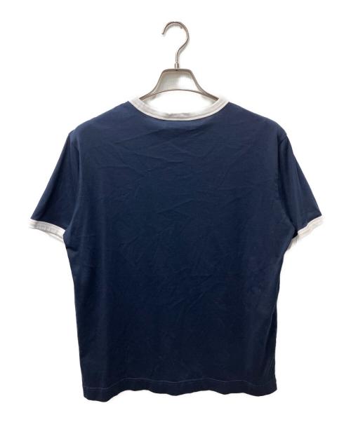 LACOSTE（ラコステ）LACOSTE (ラコステ) ワンポイントロゴ リンガーTシャツ ホワイト×ネイビー サイズ:Lの古着・服飾アイテム