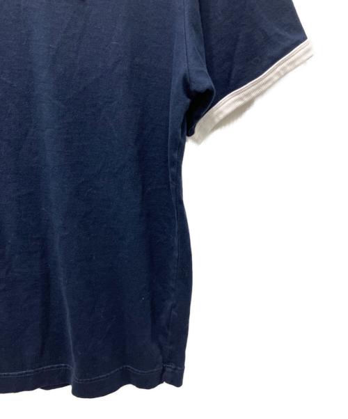 LACOSTE（ラコステ）LACOSTE (ラコステ) ワンポイントロゴ リンガーTシャツ ホワイト×ネイビー サイズ:Lの古着・服飾アイテム