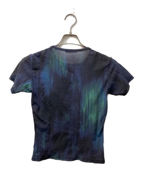 ISSEY MIYAKE（イッセイミヤケ）ISSEY MIYAKE (イッセイミヤケ) タイダイシアーカットソー グリーン×ネイビー サイズ:2の古着・服飾アイテム