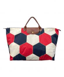 LONGCHAMP（ロンシャン）の古着「ル プリアージュ/ヘキサゴンパッチワークバッグ」｜ネイビー×ホワイト×レッド