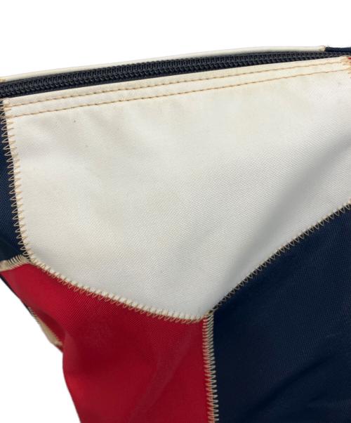 LONGCHAMP（ロンシャン）LONGCHAMP (ロンシャン) ル プリアージュ/ヘキサゴンパッチワークバッグ ネイビー×ホワイト×レッドの古着・服飾アイテム