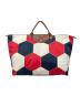 LONGCHAMP（ロンシャン）の古着「ル プリアージュ/ヘキサゴンパッチワークバッグ」｜ネイビー×ホワイト×レッド