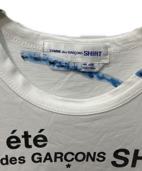COMME des GARCONS SHIRT（コムデギャルソンシャツ）COMME des GARCONS SHIRT (コムデギャルソンシャツ) フィッシュプリントTシャツ ブルー×ホワイト サイズ:Lの古着・服飾アイテム