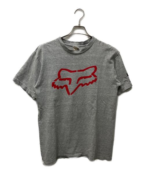 FOX RACING（フォックスレーシング）FOX RACING (フォックスレーシング) ロゴプリントTシャツ グレー サイズ:Mの古着・服飾アイテム