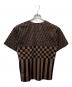 FENDI (フェンディ) ズッカ × ペカンストライプ Tシャツ ブラック×ブラウン サイズ:L：16000円