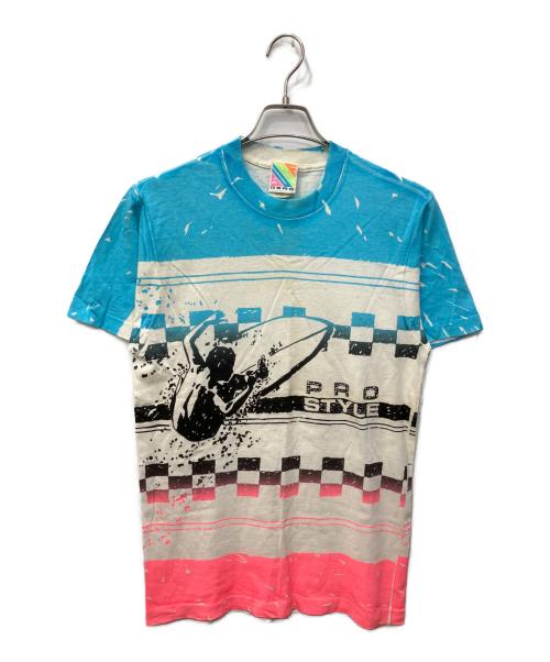 GEAR（ギア）GEAR (ギア) 全面サーフプリントTシャツ ピンク サイズ:Mの古着・服飾アイテム