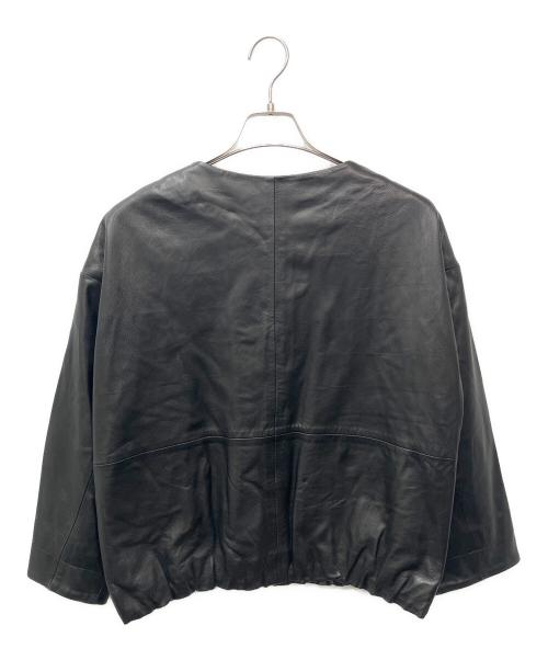 BEARDSLEY（ビアズリー）BEARDSLEY (ビアズリー) シープレザーノーカラーブルゾン ブラック サイズ:１の古着・服飾アイテム