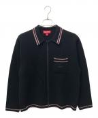 SUPREMEシュプリーム）の古着「ZIP UP POLO SWEATER　(ジップアップポロセーター)」｜ブラック