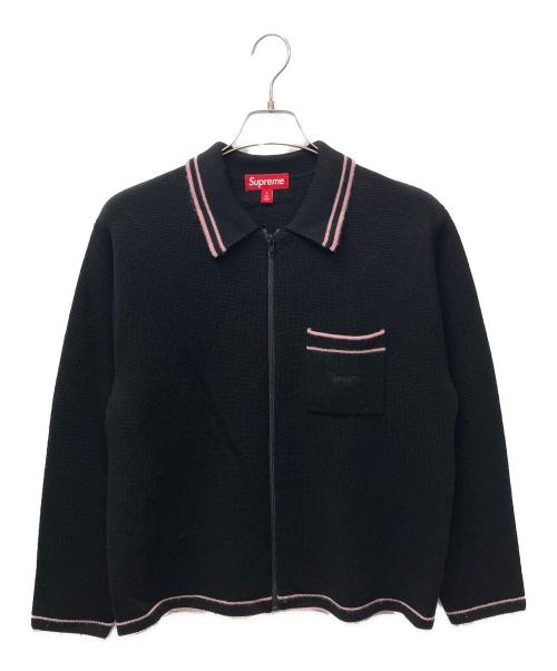 SUPREME（シュプリーム）SUPREME (シュプリーム) ZIP UP POLO SWEATER　(ジップアップポロセーター) ブラック サイズ:Sの古着・服飾アイテム