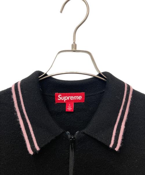 SUPREME（シュプリーム）SUPREME (シュプリーム) ZIP UP POLO SWEATER　(ジップアップポロセーター) ブラック サイズ:Sの古着・服飾アイテム