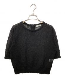 green label relaxing（グリーンレーベルリラクシング）の古着「ノットヤーン ショートスリーブ プルオーバー ウォッシャブル」｜ブラック