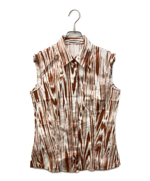 BOSS HUGO BOSS（ボス ヒューゴボス）BOSS HUGO BOSS (ボス ヒューゴボス) ノースリーブブラウス ブラウン サイズ:38の古着・服飾アイテム