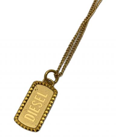 中古・古着通販】DIESEL (ディーゼル) プレートネックレス ゴールド
