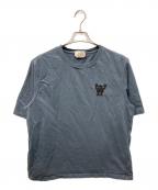 HERMESエルメス）の古着「Hello Mr. Farrier/ハローミスターファリエール レザーパッチTシャツ」｜ブルー