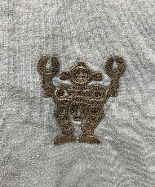 HERMES（エルメス）HERMES (エルメス) Hello Mr. Farrier/ハローミスターファリエール レザーパッチTシャツ ブルー サイズ:XLの古着・服飾アイテム