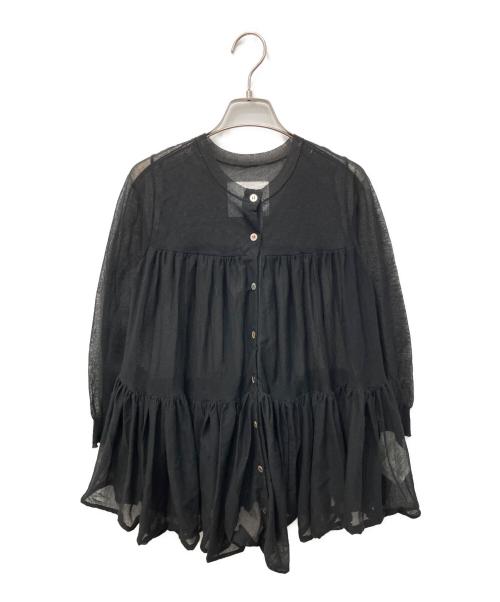 sacai（サカイ）sacai (サカイ) シアーティアードカーディガン ブラック サイズ:2の古着・服飾アイテム