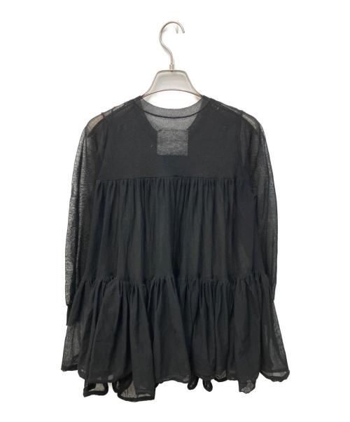 sacai（サカイ）sacai (サカイ) シアーティアードカーディガン ブラック サイズ:2の古着・服飾アイテム