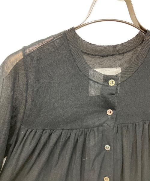 sacai（サカイ）sacai (サカイ) シアーティアードカーディガン ブラック サイズ:2の古着・服飾アイテム