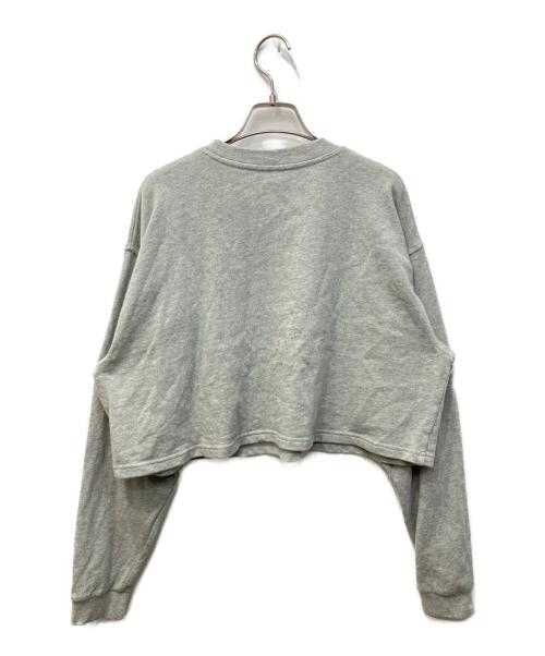 Calvin Klein（カルバンクライン）Calvin Klein (カルバンクライン) ロゴジャージーロングスリーブクロップドTシャツ グレー サイズ:Sの古着・服飾アイテム