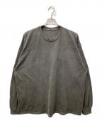 ANCELLMアンセルム）の古着「EMBROIDERY DYED LS/エンブロイダリーダイドロングスリーブ カットソー」｜グレー