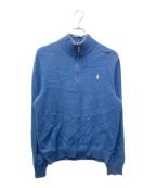 POLO RALPH LAURENポロ・ラルフローレン）の古着「ハーフジップニット」｜ブルー