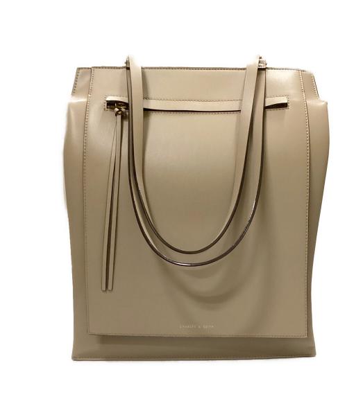 CHARLES & KEITH（チャールズアンドキース）CHARLES & KEITH (チャールズアンドキース) ジオメトリックトートバッグ ベージュの古着・服飾アイテム