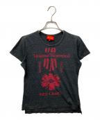 Vivienne Westwood RED LABELヴィヴィアンウエストウッドレッドレーベル）の古着「リネン混プリントTシャツ」｜グレー