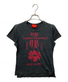 Vivienne Westwood RED LABEL（ヴィヴィアンウエストウッドレッドレーベル）の古着「リネン混プリントTシャツ」｜グレー
