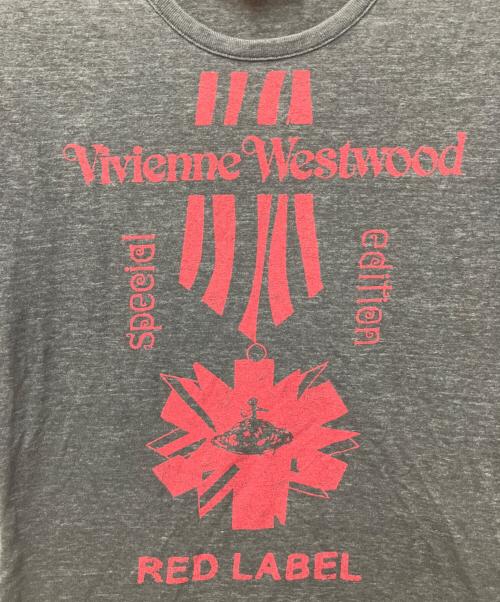 Vivienne Westwood RED LABEL（ヴィヴィアンウエストウッドレッドレーベル）Vivienne Westwood RED LABEL (ヴィヴィアンウエストウッドレッドレーベル) リネン混プリントTシャツ グレー サイズ:2の古着・服飾アイテム