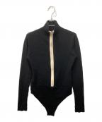 Sea Room lynnシールームリン）の古着「Back HoleバイカラーBODYスーツ」｜ブラック