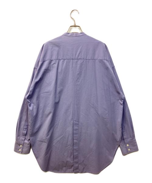 CITYSHOP（シティショップ）CITYSHOP (シティショップ) ノーカラーロングシャツ パープル サイズ:FREEの古着・服飾アイテム