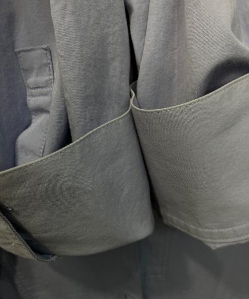 CITYSHOP（シティショップ）CITYSHOP (シティショップ) ノーカラーロングシャツ パープル サイズ:FREEの古着・服飾アイテム