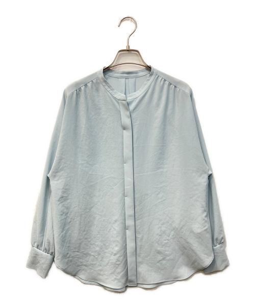 NOLLEY'S（ノーリーズ）NOLLEY'S (ノーリーズ) ライトジョーゼットスタンド羽織ブラウス スカイブルー サイズ:38の古着・服飾アイテム