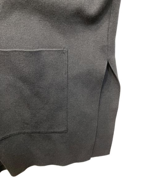 BEARDSLEY（ビアズリー）BEARDSLEY (ビアズリー) コットン スリット ロング Vネックニットベスト ブラック サイズ:FREEの古着・服飾アイテム
