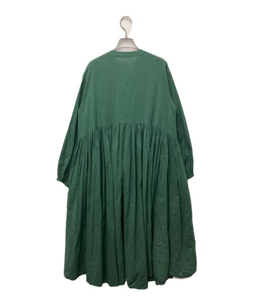 BEARDSLEY（ビアズリー）BEARDSLEY (ビアズリー) ギャザーワンピース グリーン サイズ:2の古着・服飾アイテム