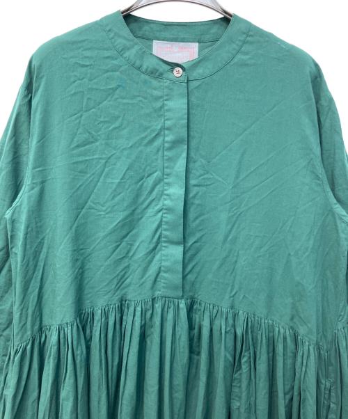 BEARDSLEY（ビアズリー）BEARDSLEY (ビアズリー) ギャザーワンピース グリーン サイズ:2の古着・服飾アイテム