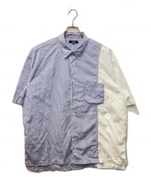 COMME des GARCONS HOMME（コムデギャルソン オム）の古着「ミックスストライプ ショートスリーブシャツ」｜ホワイト×ブルー