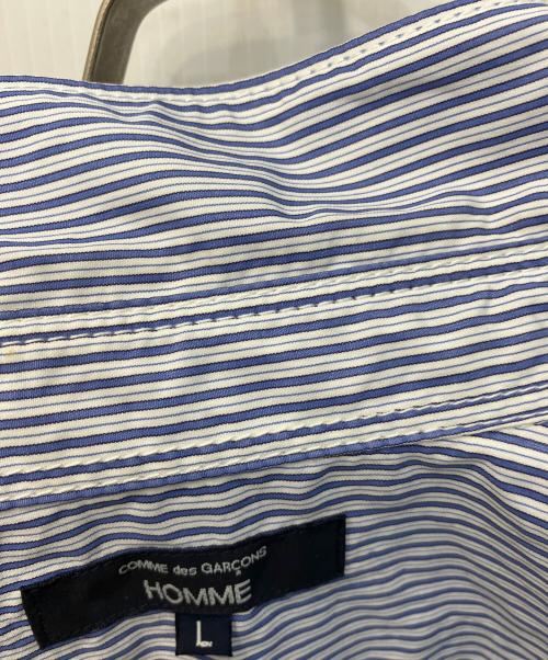 COMME des GARCONS HOMME（コムデギャルソン オム）COMME des GARCONS HOMME (コムデギャルソン オム) ミックスストライプ ショートスリーブシャツ ホワイト×ブルー サイズ:Lの古着・服飾アイテム