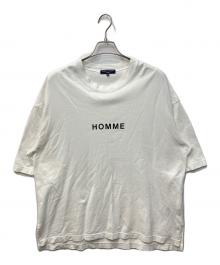 COMME des GARCONS HOMME（コムデギャルソン オム）の古着「HOMMEプリントオーバーサイズ綿度詰天竺Tシャツ」｜ホワイト