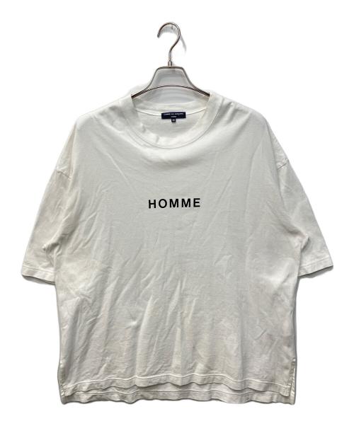 COMME des GARCONS HOMME（コムデギャルソン オム）COMME des GARCONS HOMME (コムデギャルソン オム) HOMMEプリントオーバーサイズ綿度詰天竺Tシャツ ホワイト サイズ:Mの古着・服飾アイテム