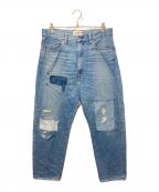JUNYA WATANABE COMME des GARCONSジュンヤワタナベ コムデギャルソン）の古着「ROUGH PATCHED JEAN/リペア加工サルエルデニムパンツ」｜インディゴ