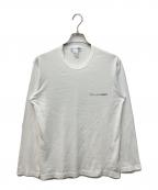 COMME des GARCONS SHIRTコムデギャルソンシャツ）の古着「cotton jersey plain with front print logo/コットンジャージープレーンウィズフロントプリントロゴ カットソー」｜ホワイト