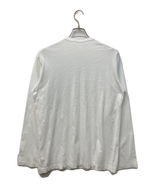 COMME des GARCONS SHIRT（コムデギャルソンシャツ）COMME des GARCONS SHIRT cotton jersey plain with front print logo/コットンジャージープレーンウィズフロントプリントロゴ カットソー ホワイト サイズ:Xの古着・服飾アイテム