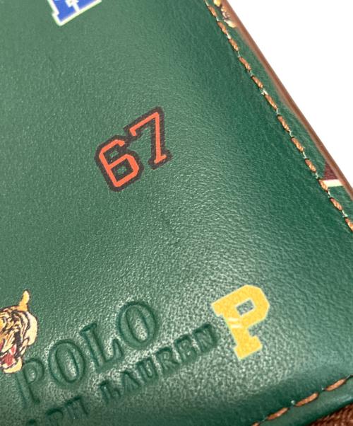 POLO RALPH LAUREN（ポロ・ラルフローレン）POLO RALPH LAUREN (ポロ・ラルフローレン) カレッジエイトマルチカードケース ブラウン×グリーンの古着・服飾アイテム