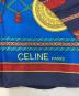 CELINE (セリーヌ) タッセルモチーフシルクスカーフ ブルー×ネイビー：8000円