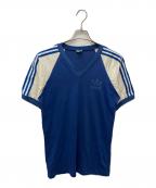adidasアディダス）の古着「ラグランTシャツ」｜ブルー