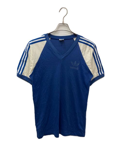 adidas（アディダス）adidas (アディダス) ラグランTシャツ ブルー サイズ:Lの古着・服飾アイテム