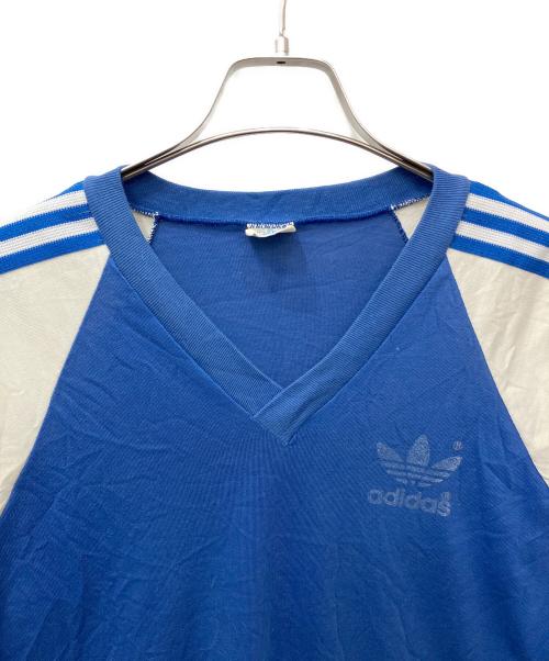 adidas（アディダス）adidas (アディダス) ラグランTシャツ ブルー サイズ:Lの古着・服飾アイテム