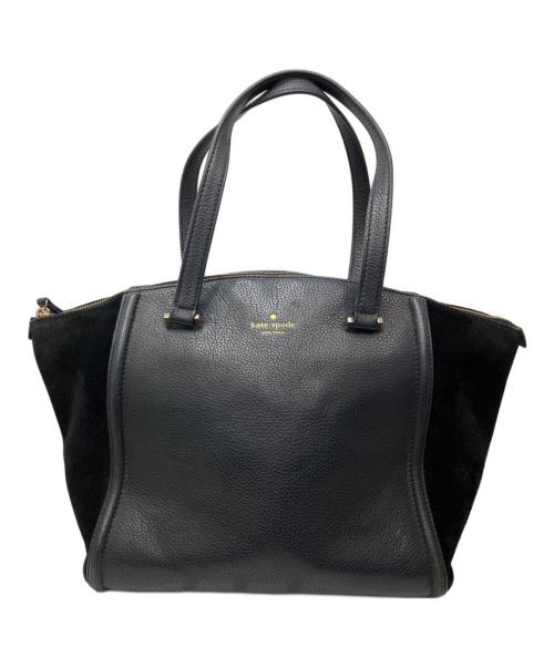Kate Spade（ケイトスペード）Kate Spade (ケイトスペード) スウェード切替レザートートバッグ ネイビーの古着・服飾アイテム