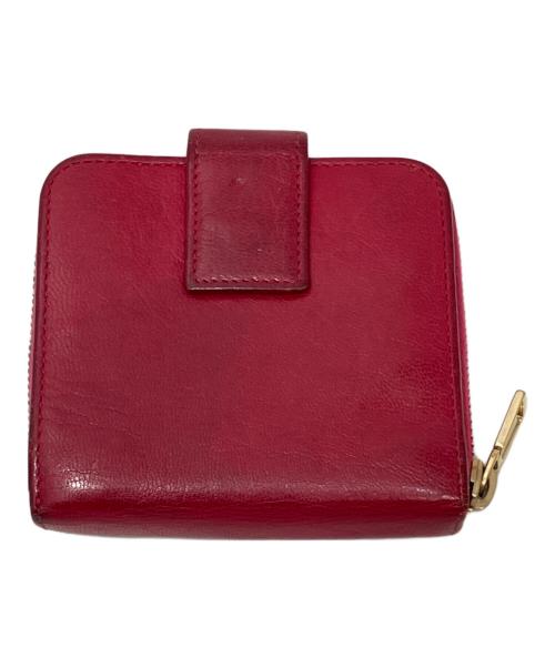 Yves Saint Laurent（イヴサンローラン）Yves Saint Laurent (イヴサンローラン) YSLダブルホック2つ折財布 ピンクの古着・服飾アイテム